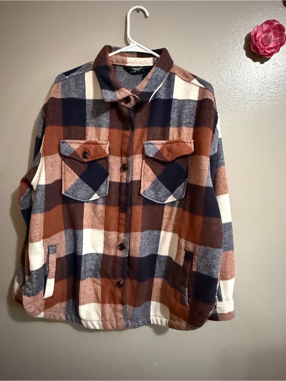 Woman’s Member's Mark Plaid Shacket, Size XL